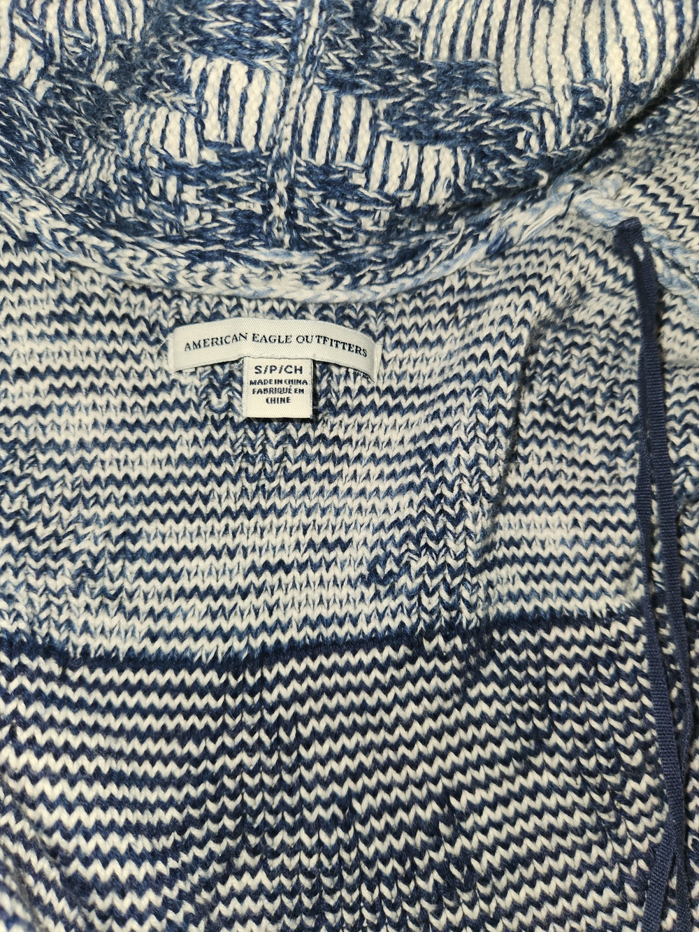 American Eagle Outfitters Women’s Blue & White Marled Knit Sweater